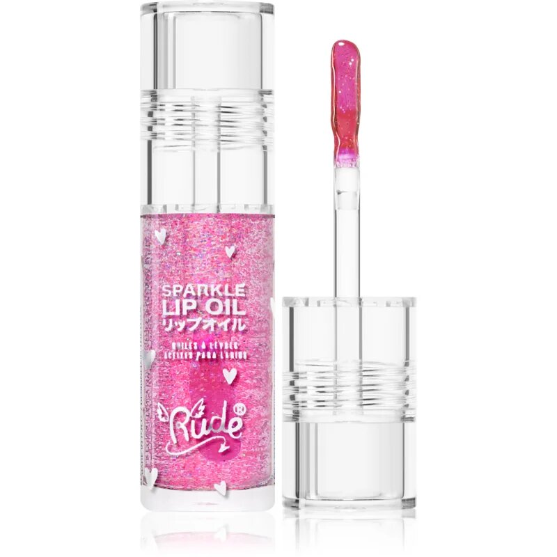 Rude Cosmetics Manga Collection Sparkle Lip Oil tonirno olje za ustnice z vlažilnim učinkom odtenek Strawberry 4 g