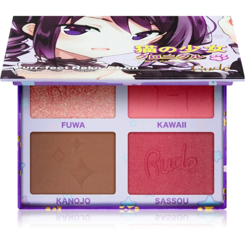 Rude Cosmetics Manga Face Palette večnamenska paleta za obraz odtenek Purr-fect Neko-Chan 11.2 g