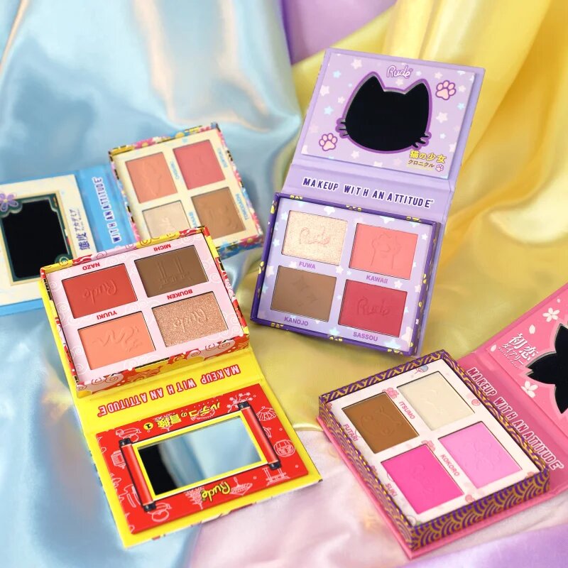 Rude Cosmetics Manga Face Palette večnamenska paleta za obraz odtenek Purr-fect Neko-Chan 11.2 g