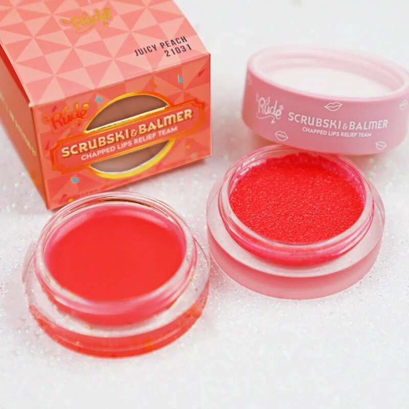 Rude Cosmetics Scrubski & Balmer balzam in piling za ustnice odtenek Grapefruit 7.5 g
