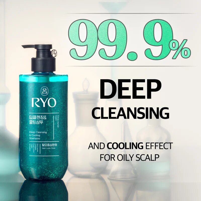 RYO Deep Cleansing & Cooling Shampoo globinsko čistilni šampon s hladilnim učinkom 480 ml