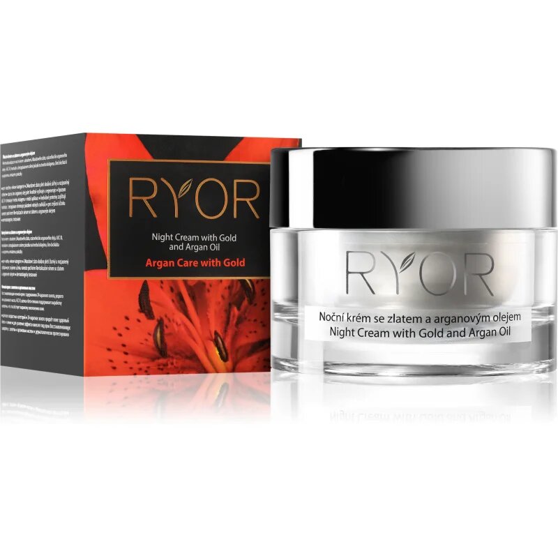 RYOR Argan Care with Gold nočna krema z zlatom in arganovim oljem 50 ml