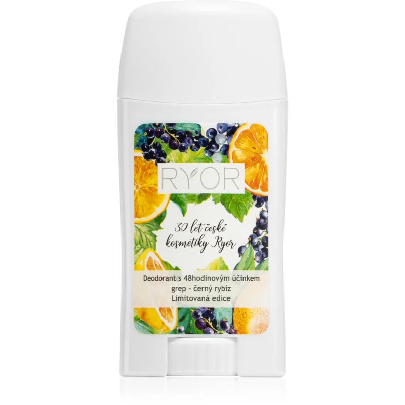 RYOR Deo dezodorant z 48-urnim učinkom dišave Grapefruit & Black Currant 50 g