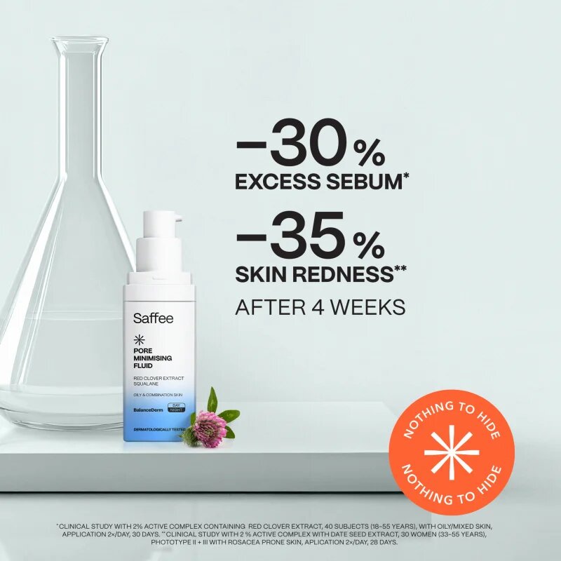 Saffee BalanceDerm Pore Minimising Fluid fluid za zmanjševanje por za mastno in mešano kožo 30 ml