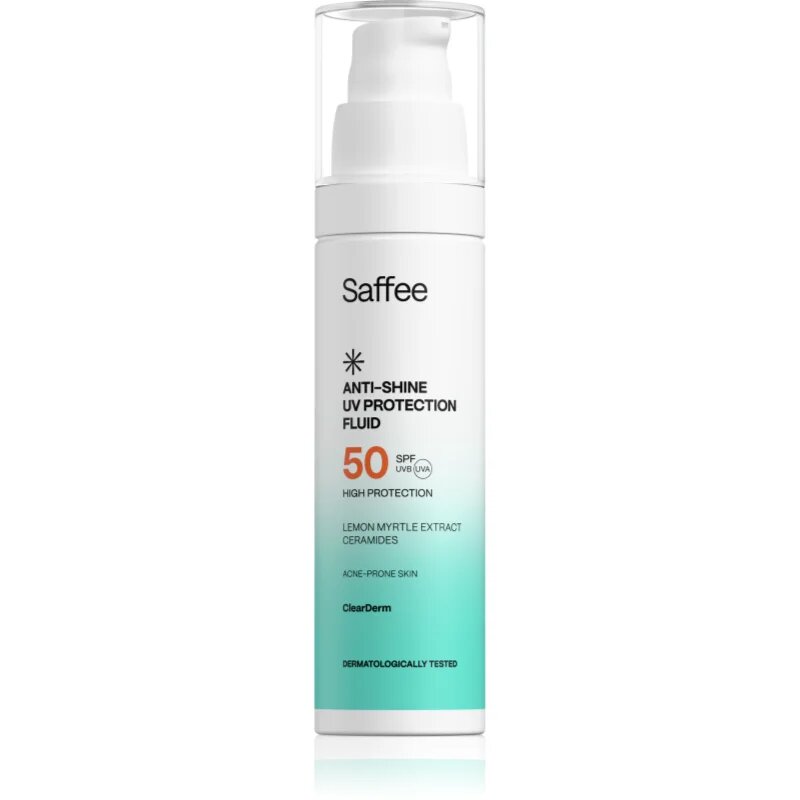 Saffee ClearDerm Anti-shine UV Protection Fluid SPF 50 zaščitni fluid za mastno k aknam nagnjeno kožo SPF 50 50 ml