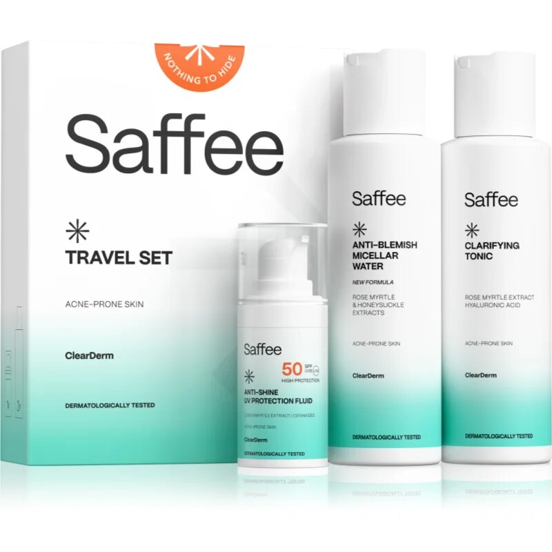 Saffee ClearDerm Travel Set potovalni set za kozmetiko za problematično kožo