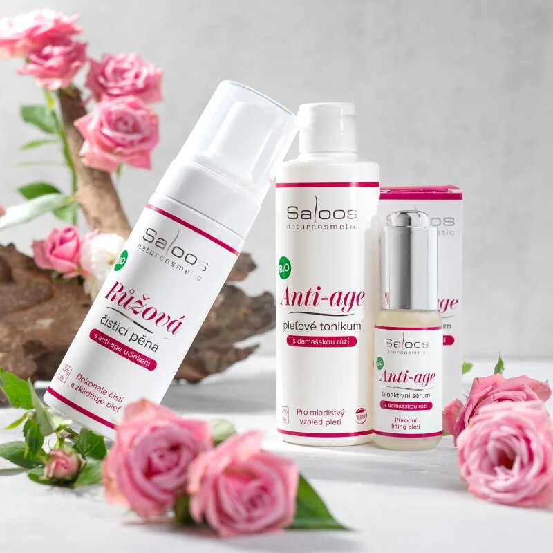 Saloos Anti-Age lifting serum za učvrstitev kože za mladosten videz damaščanska vrtnica 20 ml
