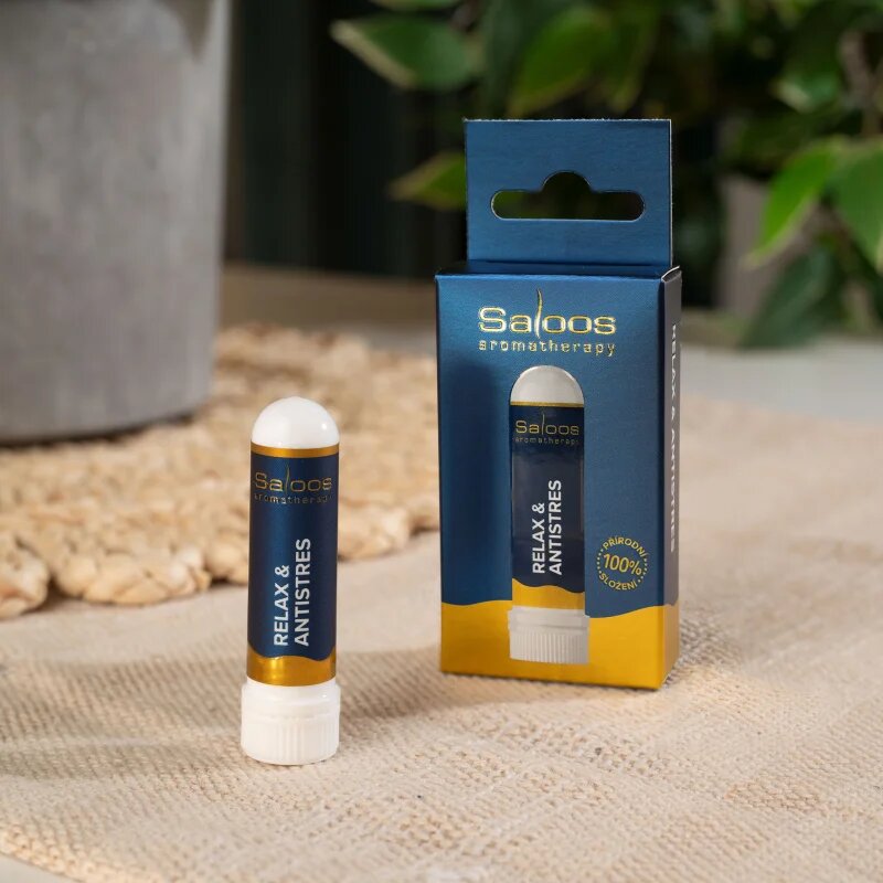 Saloos Aromatherapy Relax & Antistres nosni inhalator z eteričnimi olji 1 kos