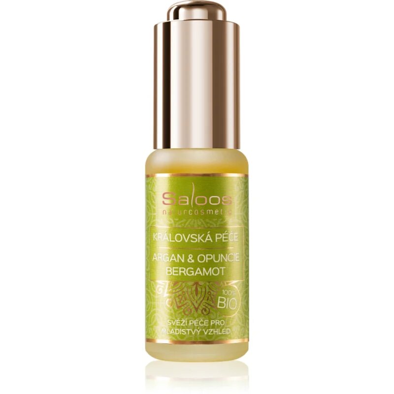 Saloos Bio King's Care Argan & Opuntia & Bergamot hranilno olje za obraz proti prvim znakom staranja kože 20 ml