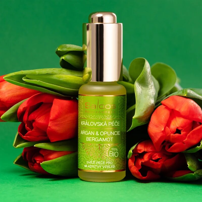 Saloos Bio King's Care Argan & Opuntia & Bergamot hranilno olje za obraz proti prvim znakom staranja kože 20 ml