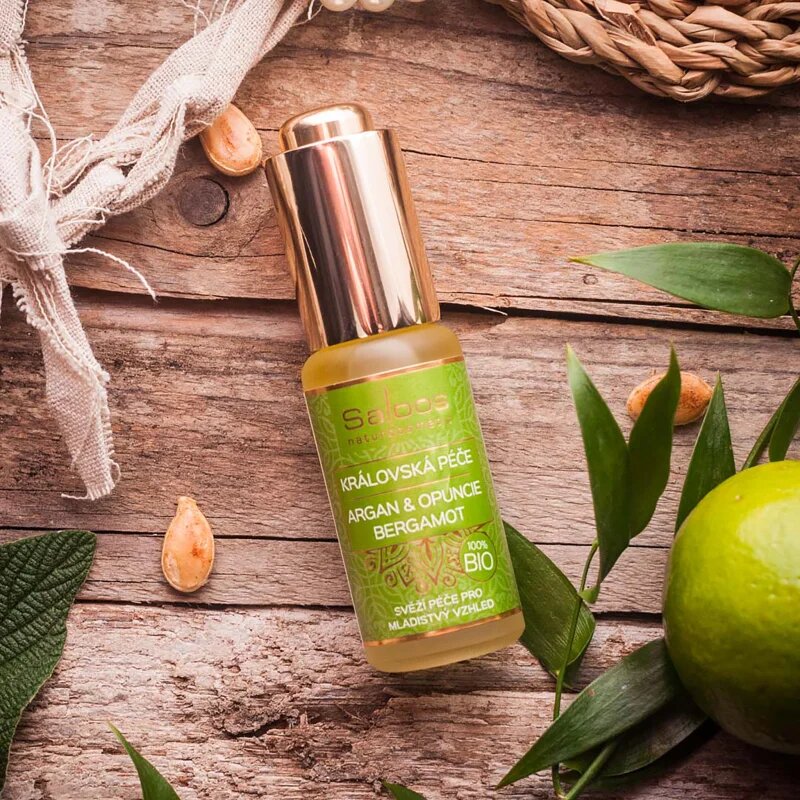 Saloos Bio King's Care Argan & Opuntia & Bergamot hranilno olje za obraz proti prvim znakom staranja kože 20 ml