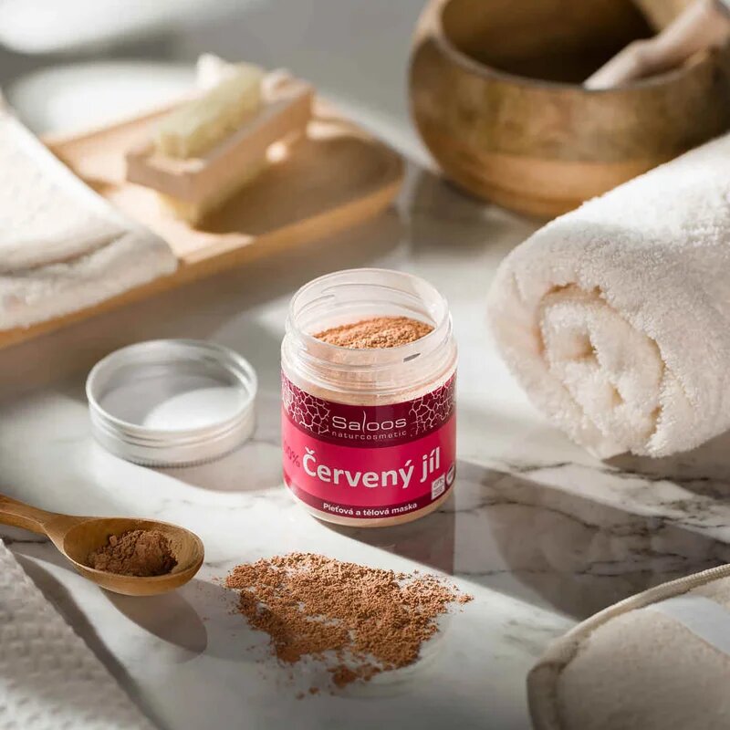 Saloos Clay Mask Montmorillonite maska za telo in obraz za utrujeno kožo 140 g