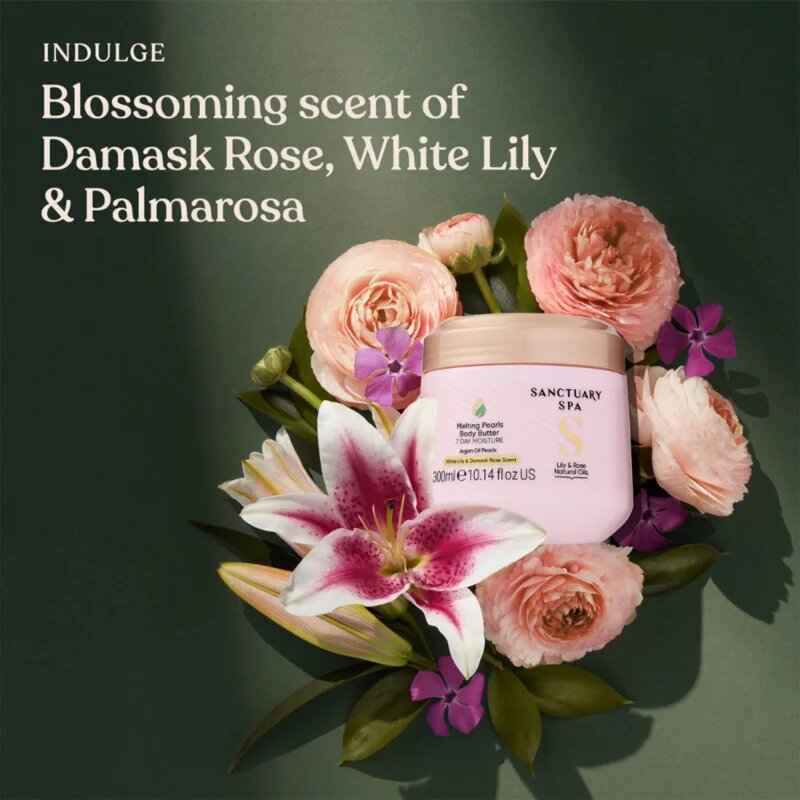 Sanctuary Spa Lily & Rose Natural Oils intenzivno vlažilno maslo za telo 300 ml