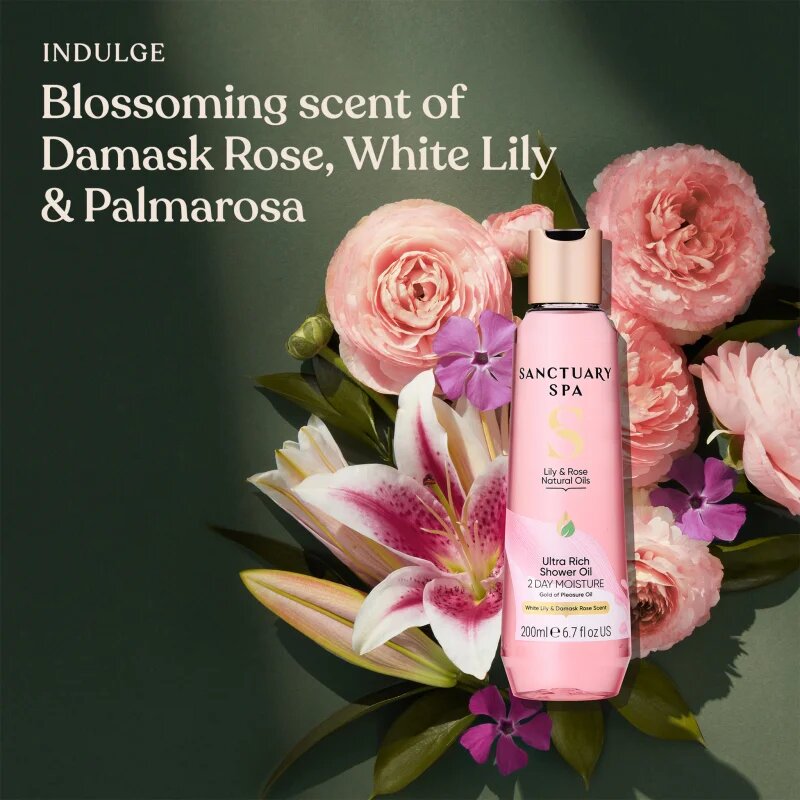 Sanctuary Spa Lily & Rose Natural Oils negovalno olje za prhanje 200 ml