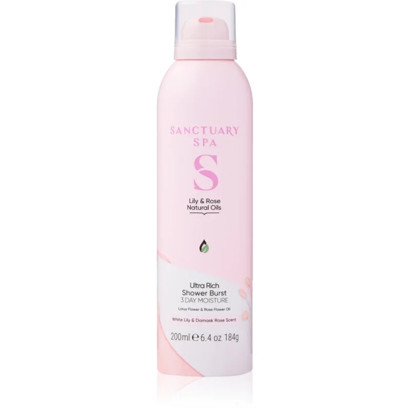 Sanctuary Spa Lily & Rose Natural Oils pena za prhanje s hranilnim učinkom 200 ml