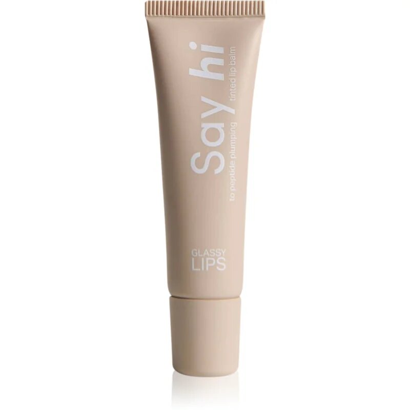 Say Hi Glassy Lips tonirani balzam za ustnice s peptidi odtenek Nude 10 ml