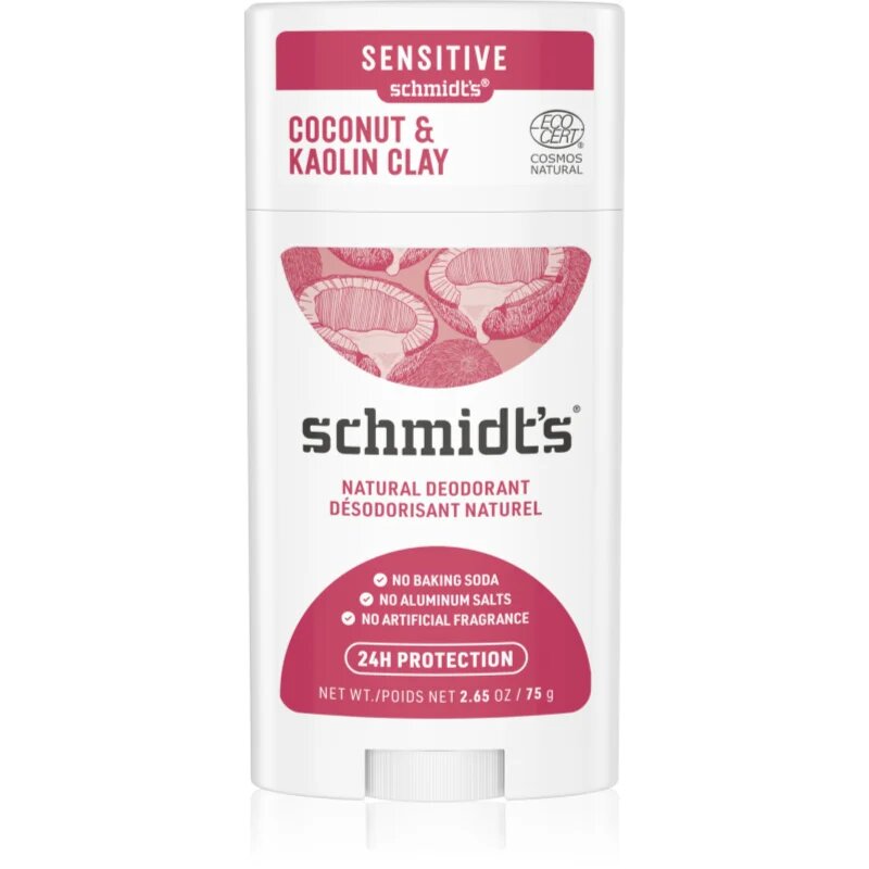 Schmidt's Coconut & Kaolin Clay trdi deodorant 24 ur 75 g