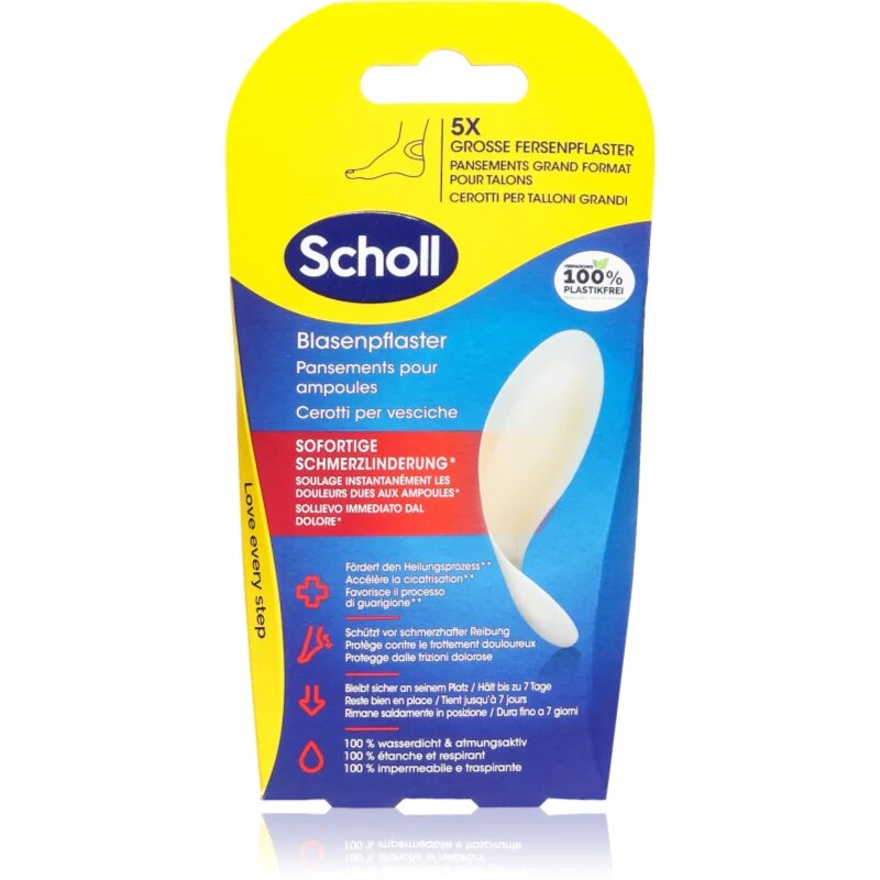 Scholl Dr. 's Blister Plasters vodoodporen obliž za žulje na petah 5 kos