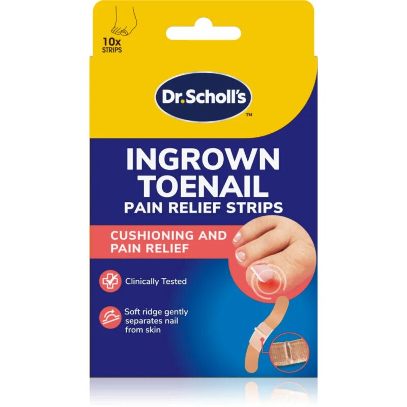 Scholl Dr. 's Ingrown Toenail Pain Relief Strips zaščitni obliži za rast nohtov 10 kos