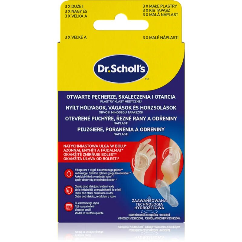 Scholl Dr. 's Open Blisters Cuts and Abrasions hidroaktivni obliž za oskrbo drobnih površinskih ran na koži 2x3 kos