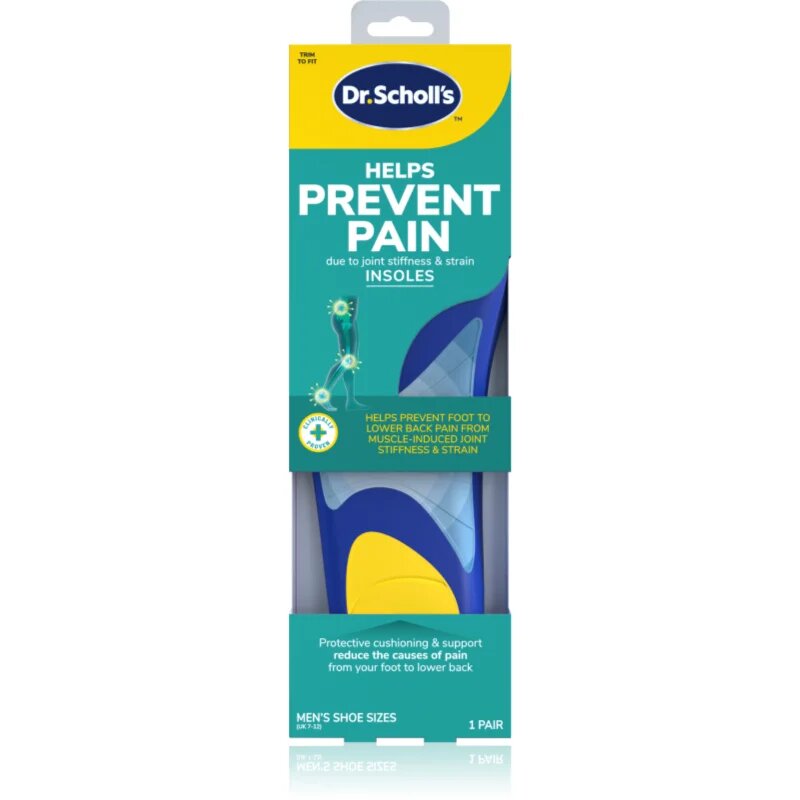 Scholl Dr. 's Prevent Pain vložki za čevlje proti bolečini velikost Large - Men's UK 7-12 1 par