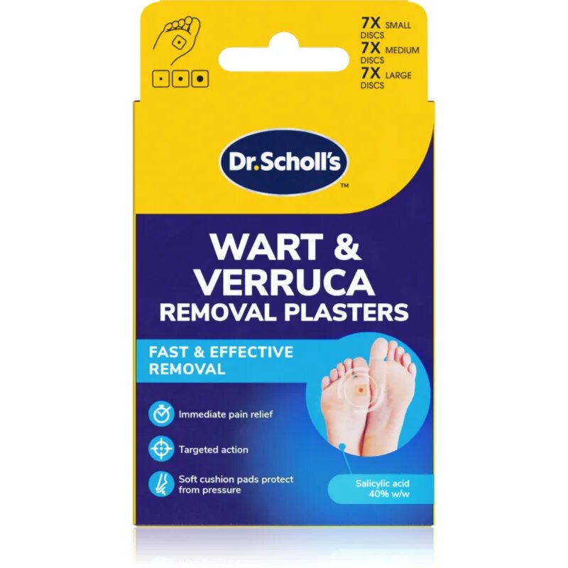 Scholl Dr. 's Wart & Verruca Plaster komplet obližev za lajšanje pritiska na bradavice in mozolje 3x7 kos