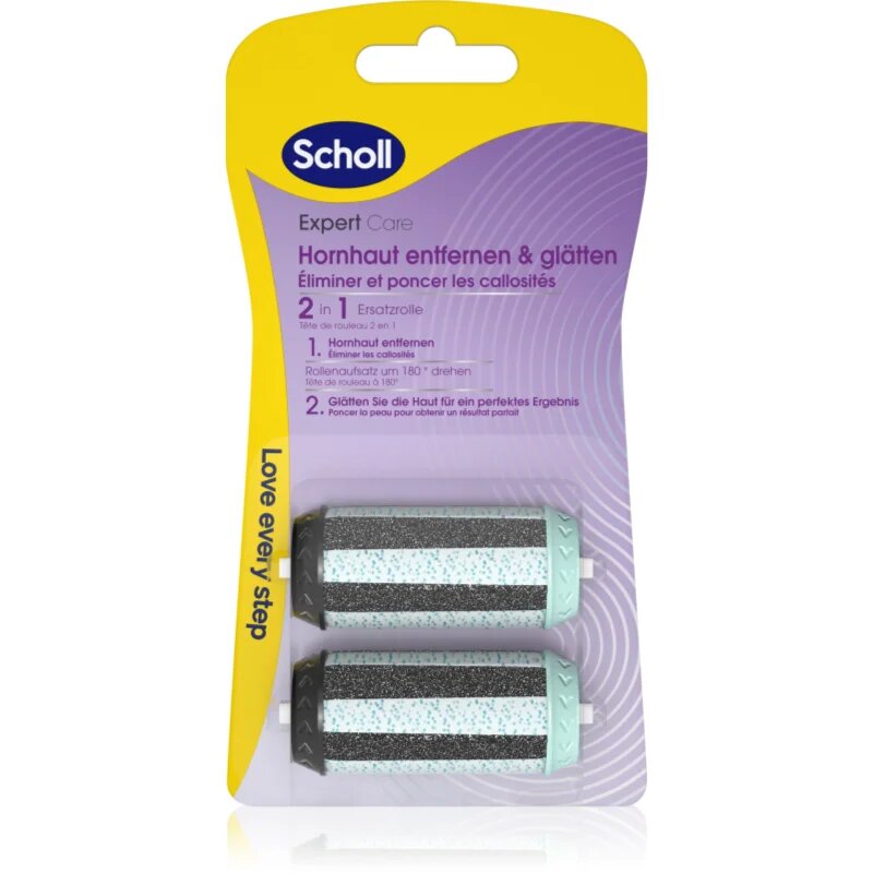 Scholl Expert Care File & Smooth nadomestne glave za električno pilico za stopala 2 v 1 2 kos