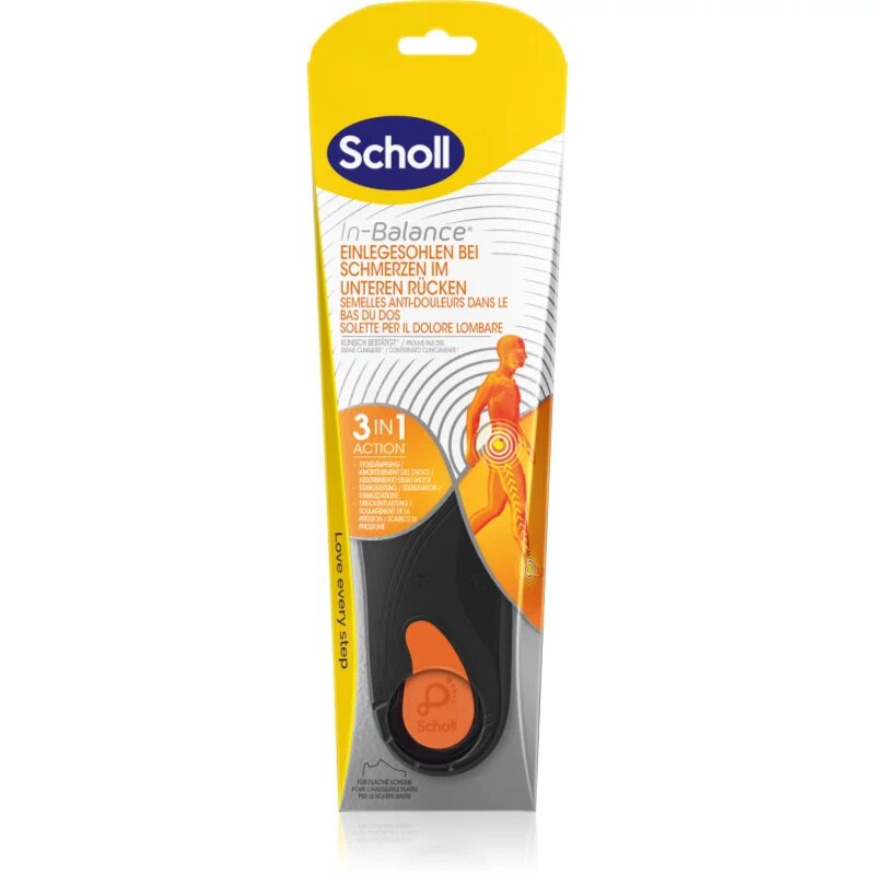 Scholl In-Balance Lower Back vložki za čevlje za pete velikost Medium 1 par