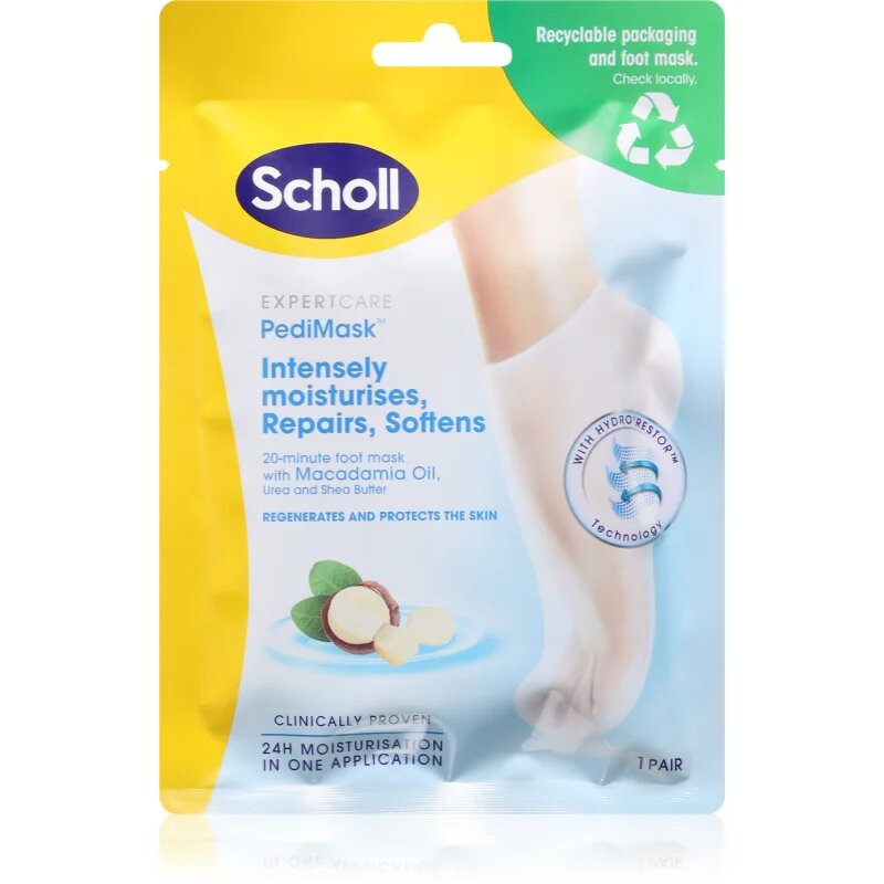 Scholl Pedimask™ Macadamia Oil globinsko hranilna maska za noge 1 kos