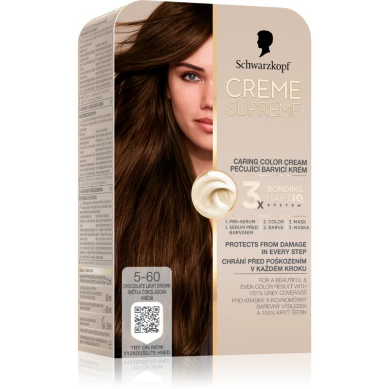 Schwarzkopf Creme Supreme permanentna barva za lase odtenek 5-60 Chocolate Light Brown 60 ml