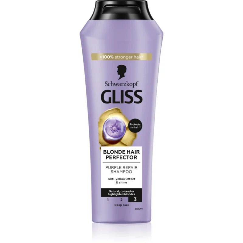 Schwarzkopf Gliss Blonde Hair Perfector šampon za lase za nevtralizacijo rumenih odtenkov 250 ml