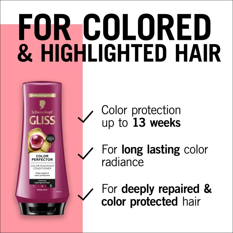Schwarzkopf Gliss Color Perfector zaščitni balzam za barvane lase 200 ml