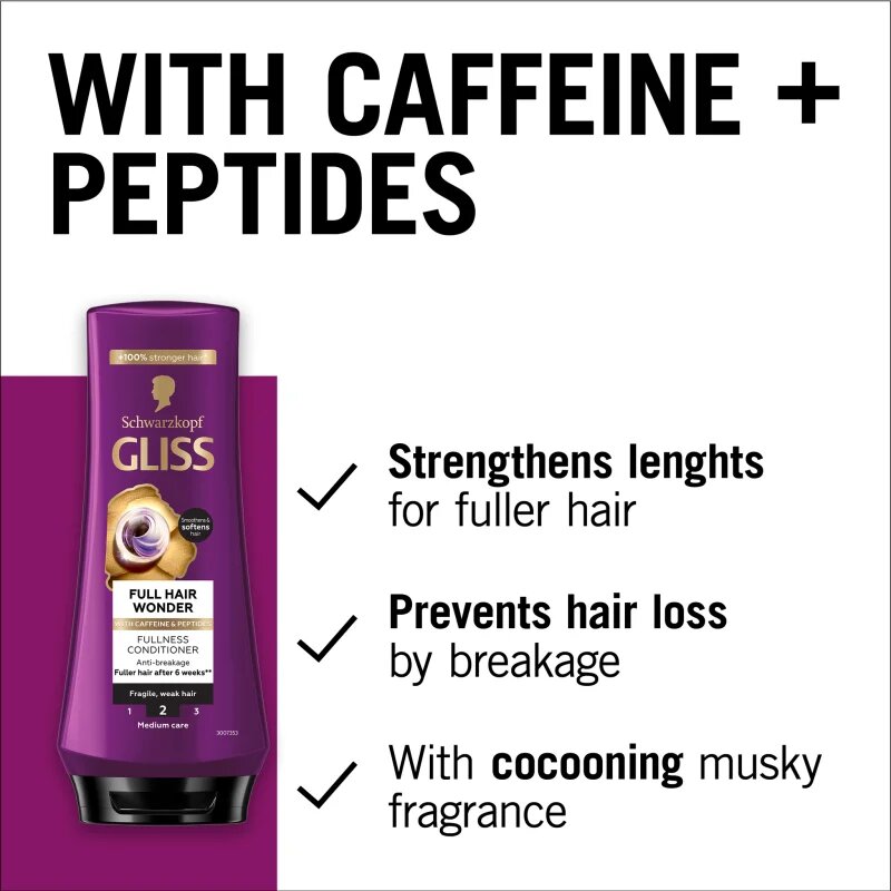 Schwarzkopf Gliss Full Hair Wonder regeneracijski balzam za krhke lase 200 ml