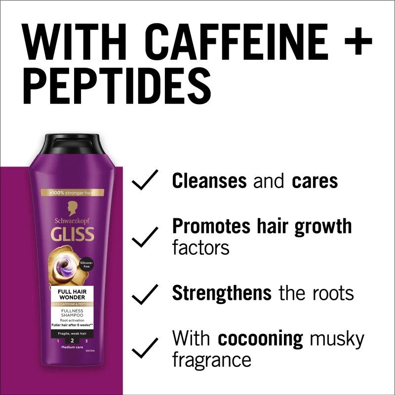 Schwarzkopf Gliss Full Hair Wonder regeneracijski šampon za šibke lase 250 ml