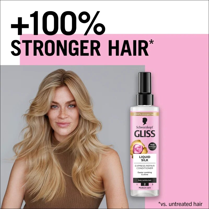 Schwarzkopf Gliss Liquid Silk balzam brez spiranja za krepitev in sijaj las 200 ml