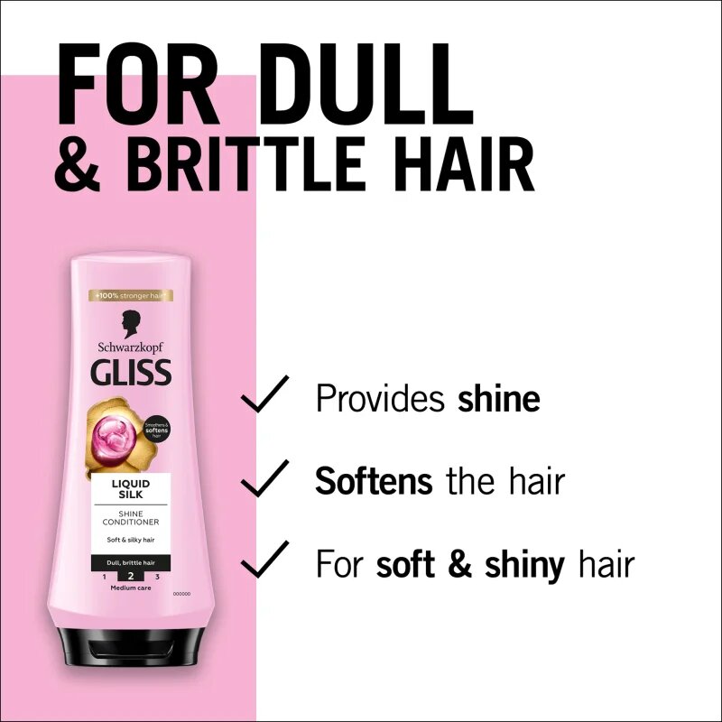 Schwarzkopf Gliss Liquid Silk regeneracijski balzam za krepitev in sijaj las 200 ml