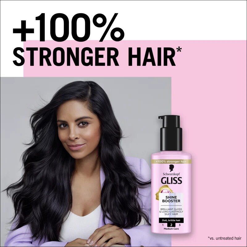 Schwarzkopf Gliss Liquid Silk serum brez spiranja za krepitev in sijaj las Shine Booster 100 ml