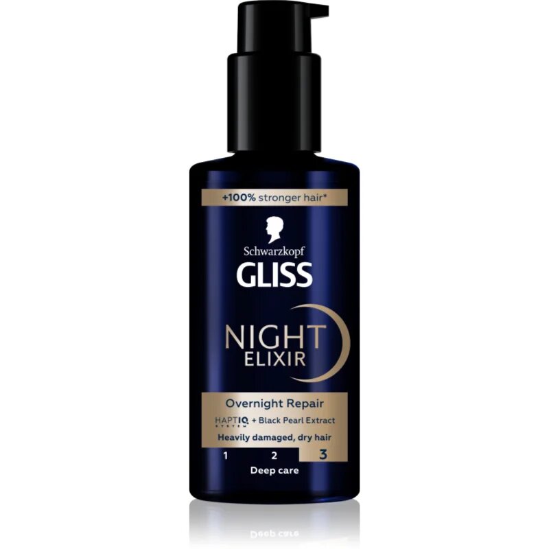 Schwarzkopf Gliss Night Elixir eliksir brez spiranja za poškodovane lase 100 ml