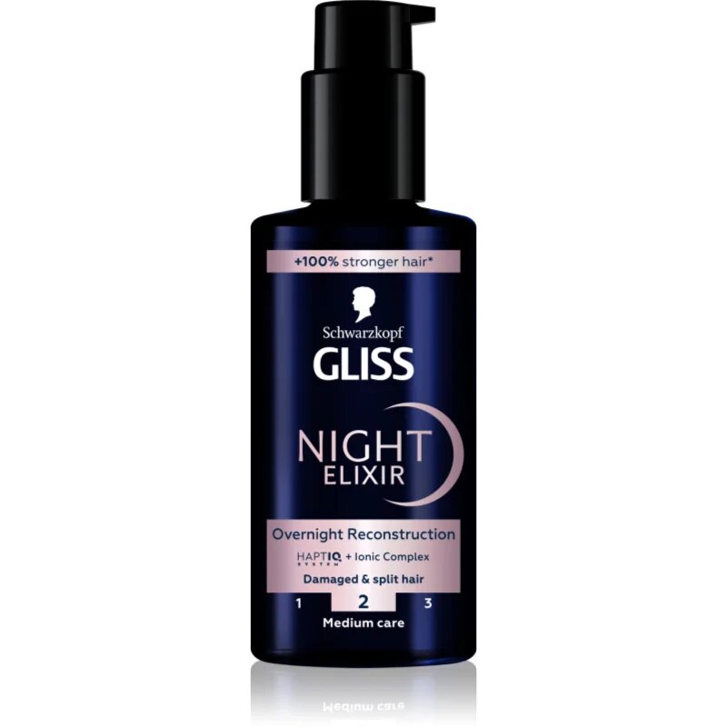 Schwarzkopf Gliss Night Elixir eliksir brez spiranja za razcepljene konice 100 ml