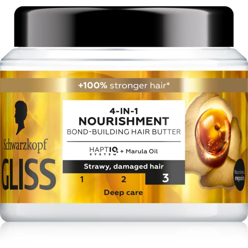Schwarzkopf Gliss Oil Nutritive intenzivna hranilna maska za poškodovane lase 400 ml