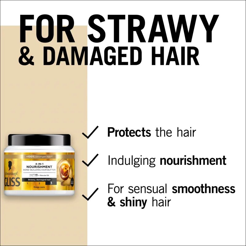 Schwarzkopf Gliss Oil Nutritive intenzivna hranilna maska za poškodovane lase 400 ml