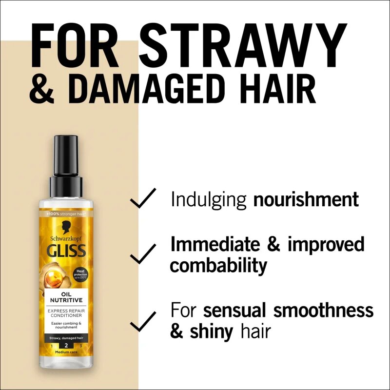 Schwarzkopf Gliss Oil Nutritive regeneracijski balzam za neobvladljive lase 200 ml