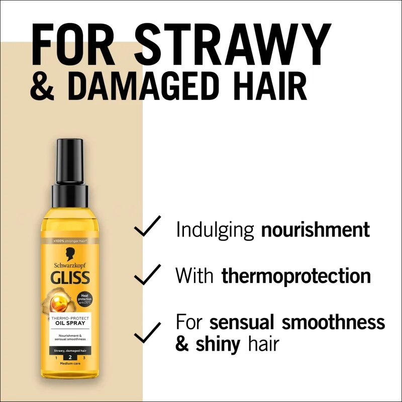 Schwarzkopf Gliss Oil Nutritive zaščitno olje za toplotno oblikovanje las 150 ml