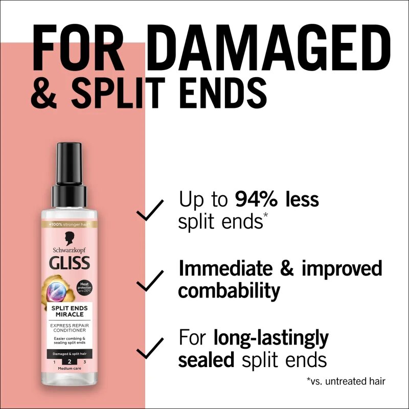 Schwarzkopf Gliss Split Ends Miracle balzam brez spiranja za razcepljene konice 200 ml