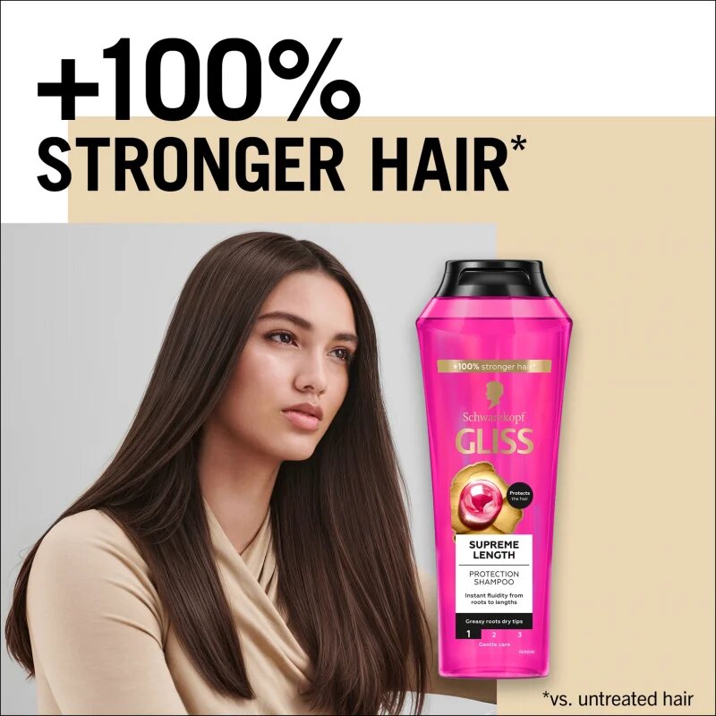 Schwarzkopf Gliss Supreme Length zaščitni šampon za dolge lase 250 ml