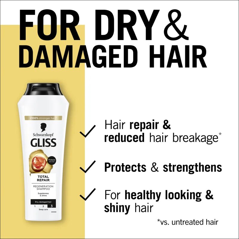 Schwarzkopf Gliss Total Repair intenzivno regeneracijski šampon 400 ml