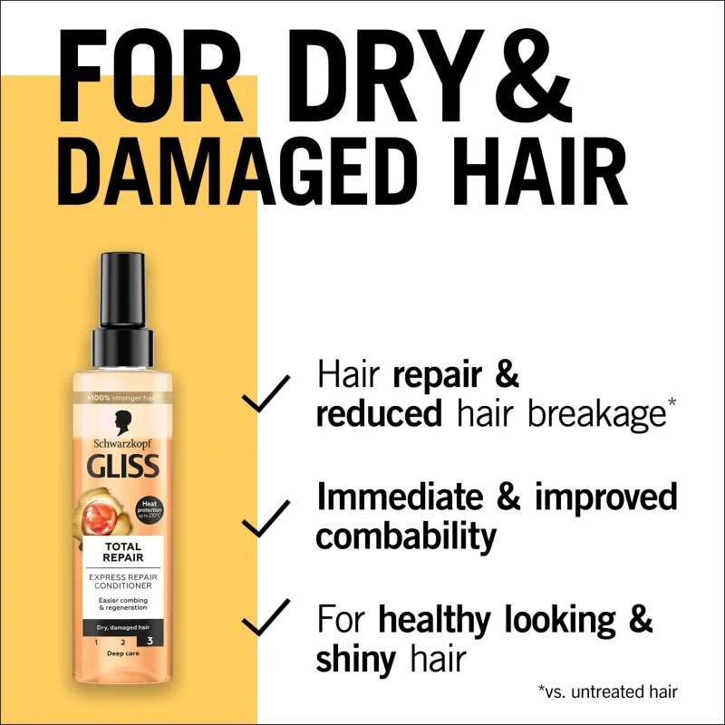 Schwarzkopf Gliss Total Repair regeneracijski balzam za suhe konice las 200 ml