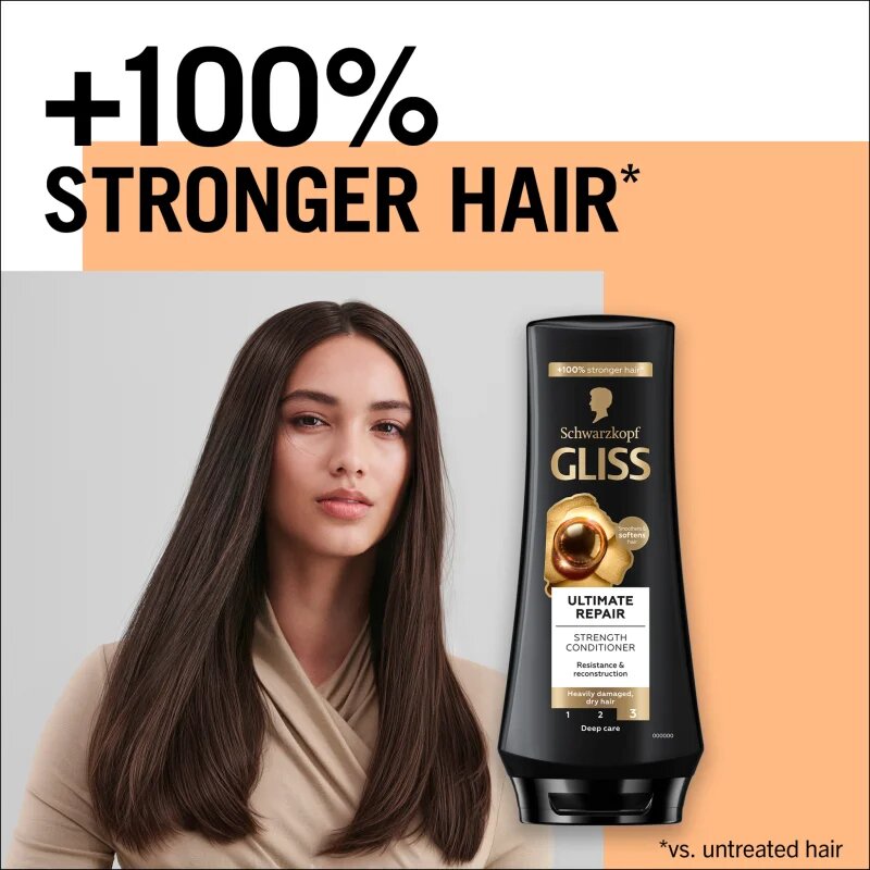 Schwarzkopf Gliss Ultimate Repair krepilni balzam za suhe in poškodovane lase 200 ml