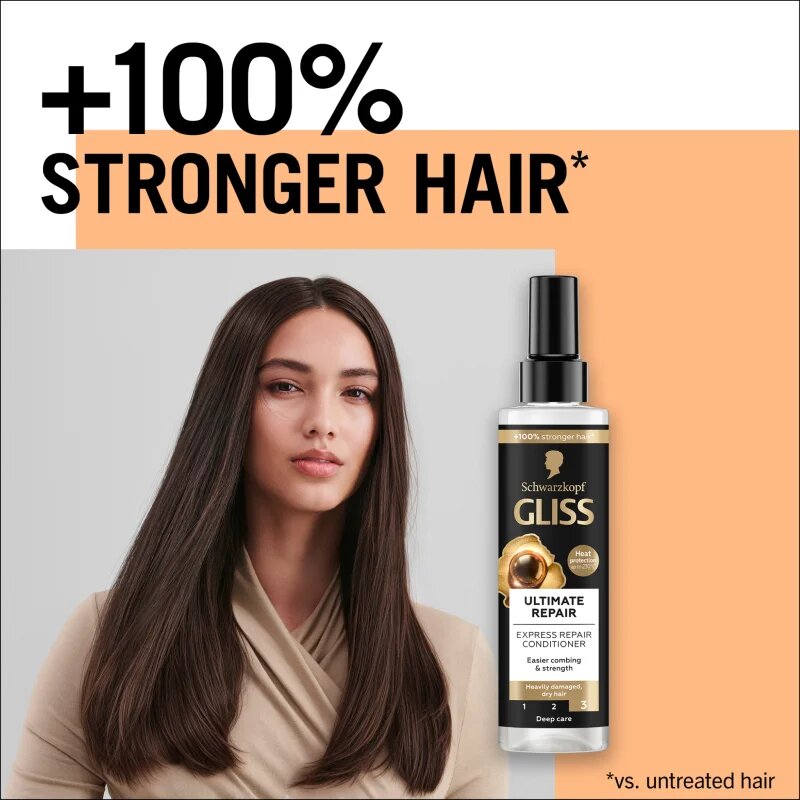 Schwarzkopf Gliss Ultimate Repair regeneracijski balzam brez spiranja za suhe in poškodovane lase 200 ml