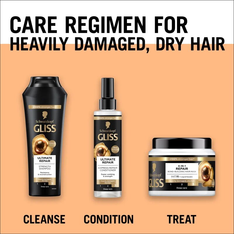 Schwarzkopf Gliss Ultimate Repair regeneracijski balzam brez spiranja za suhe in poškodovane lase 200 ml